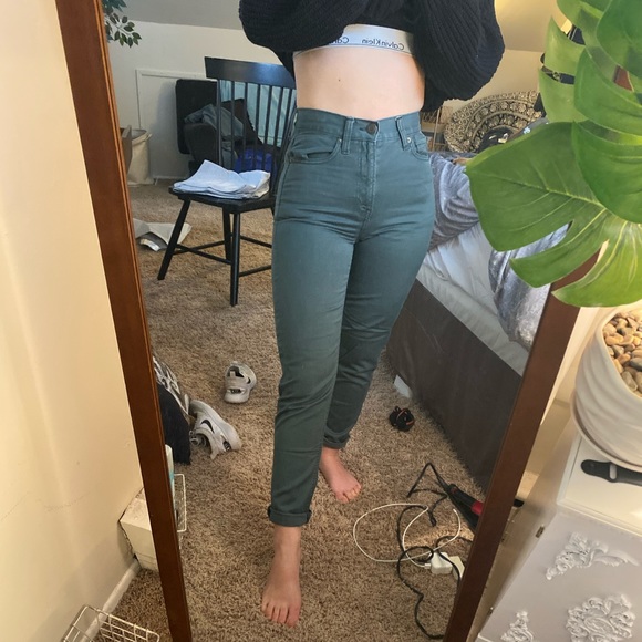 forest green mom jeans